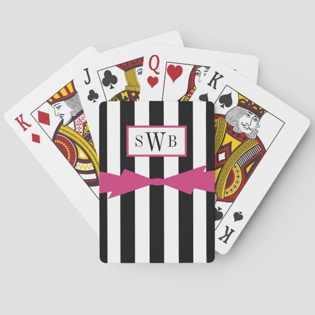 CHIC, DAS CARDS_BLACK/WHITE STRIPES/PINK SPIELT SPIELKARTEN (Rückseite)