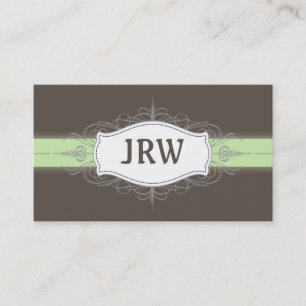 Chic Deco Rahmen Monogramm Mint Visitenkarte