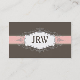 Chic Deko Frame Monogram Baby Pink Business Card Visitenkarte