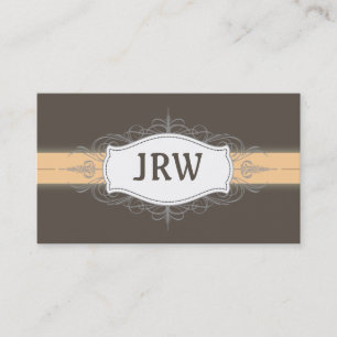 Chic Deko Frame Monogram Pfirsich Business Card Visitenkarte