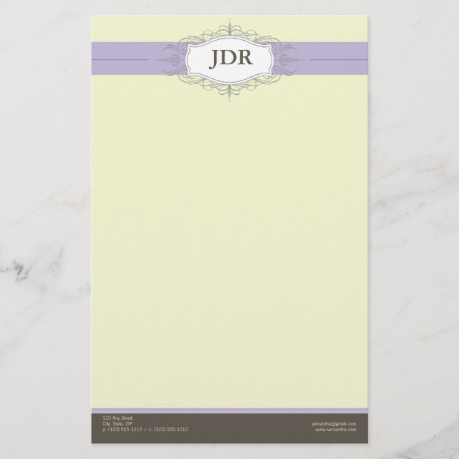 Chic Deko Lilac Customized Stationery Briefpapier (Vorderseite)