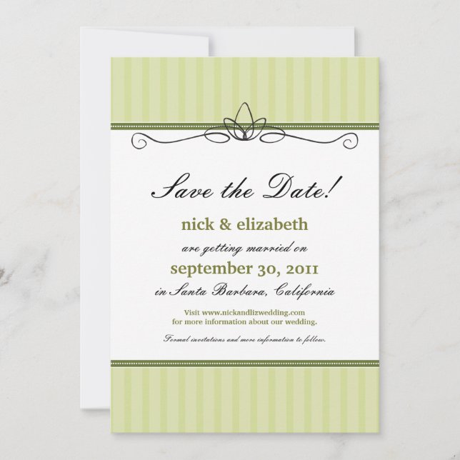 Chic Deko Save the Date (Limettengrün) (Vorderseite)