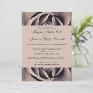 Chic Delicate Rose Hochzeit Einladung