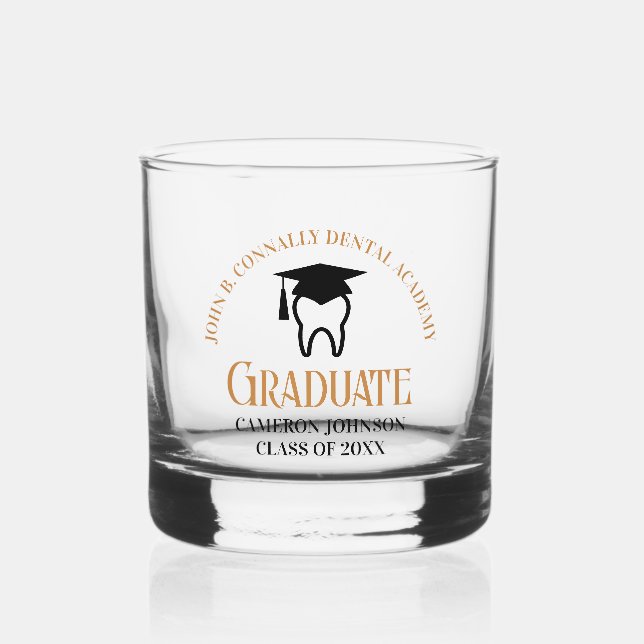 Chic Dental School Custom Dentist Abschluss Whiskyglas (Vorderseite)