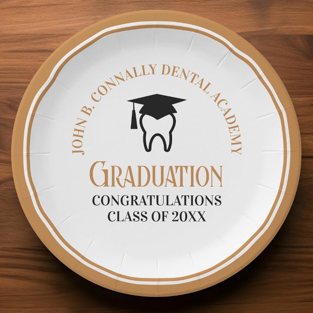 Chic Dental School Custom Dentist Graduation Party Pappteller (Von Creator hochgeladen)