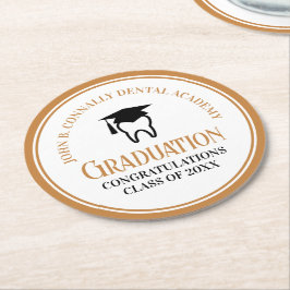 Chic Dental School Custom Dentist Graduation Party Runder Pappuntersetzer