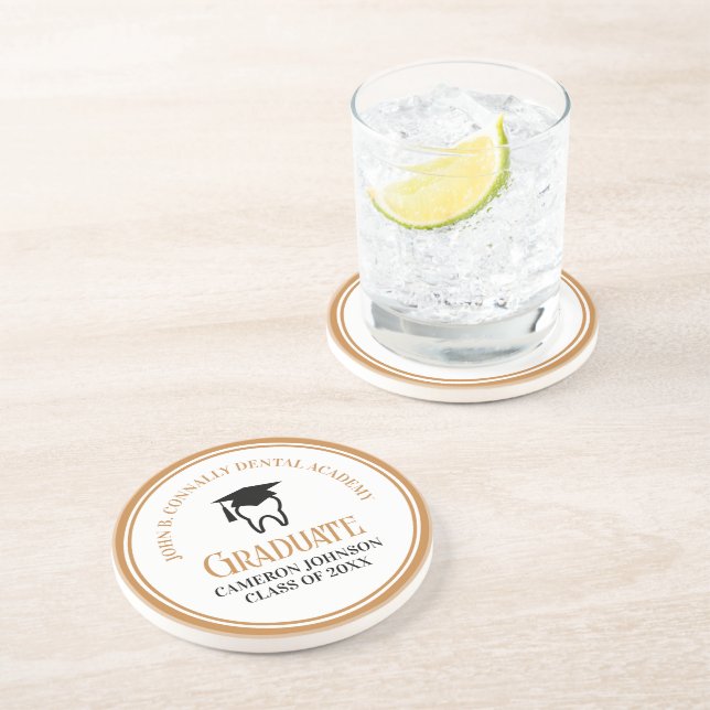 Chic Dental School Custom Graduate Keepake Getränkeuntersetzer (Seite)
