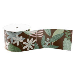 Chic Desert Brown Retro Butterfly Foliage Garden Ripsband