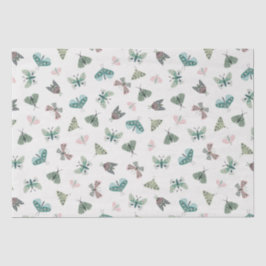 Chic Desert Retro Blush Green Butterfly Foliage Seidenpapier