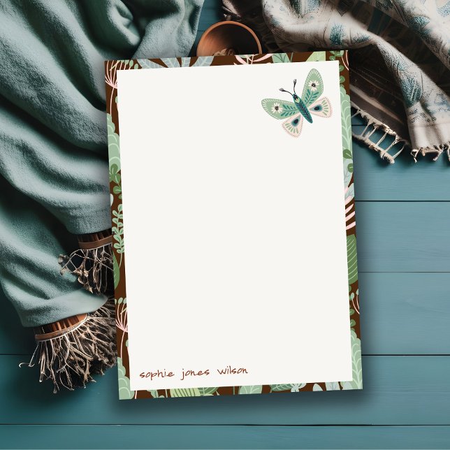 Chic Desert Retro Butterfly Garden Baby Dusche Mitteilungskarte (Von Creator hochgeladen)