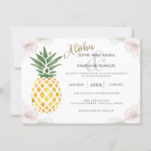 Chic Destination Aloha Tropical Beach Hochzeit Einladung