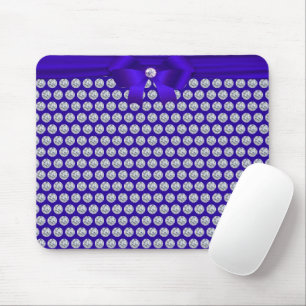 Chic Diamanten/Fraktales Mosaik auf Königblau Mousepad