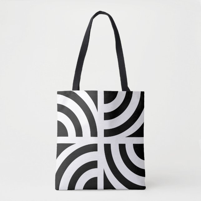 Chic Diamond Muster Tote Bag mit schwarzen Handgri (Vorderseite)