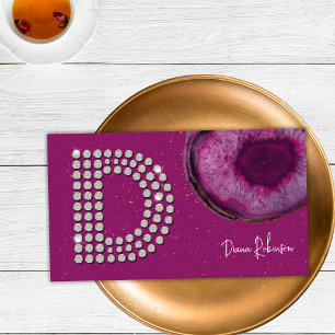 Chic Diamond Pflaume Achat Initial Buchstabe D Mon Visitenkarte