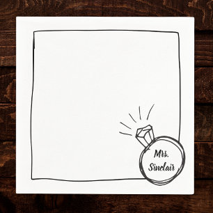 Chic Diamond Ring Brautparty & Bachelorette Serviette