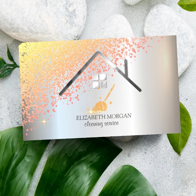 Chic Diamonds Broom Maid Reinigungshaus Visitenkarte (Von Creator hochgeladen)
