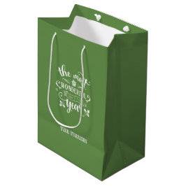 Chic Die wunderbarste Zeit des Jahres Monogramm Mittlere Geschenktüte