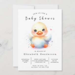Chic Digital Duck Baby Showdusche Einladung