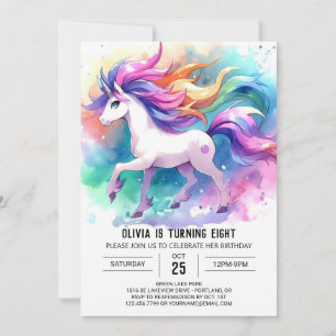 Chic Digital Horse Geburtstag Einladung