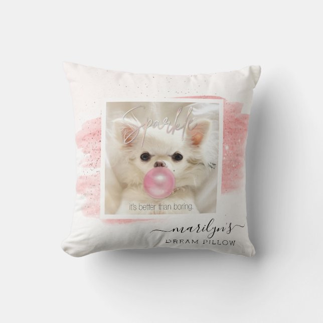 Chic Dog Foto Frame | Sparkle the Tiny Chi Kissen (Vorderseite)