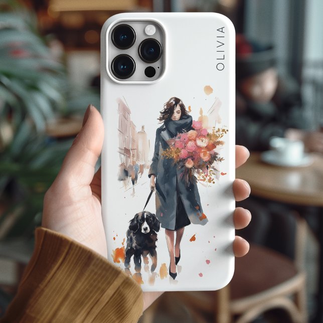 Chic Dog Lover Floral Case-Mate iPhone Hülle (Von Creator hochgeladen)