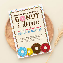 Chic Donut & Diapers Paare Babydusche Einladung