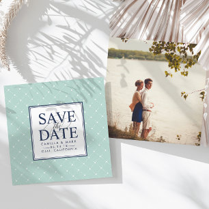 Chic Dots Minze und Marine Save the Date