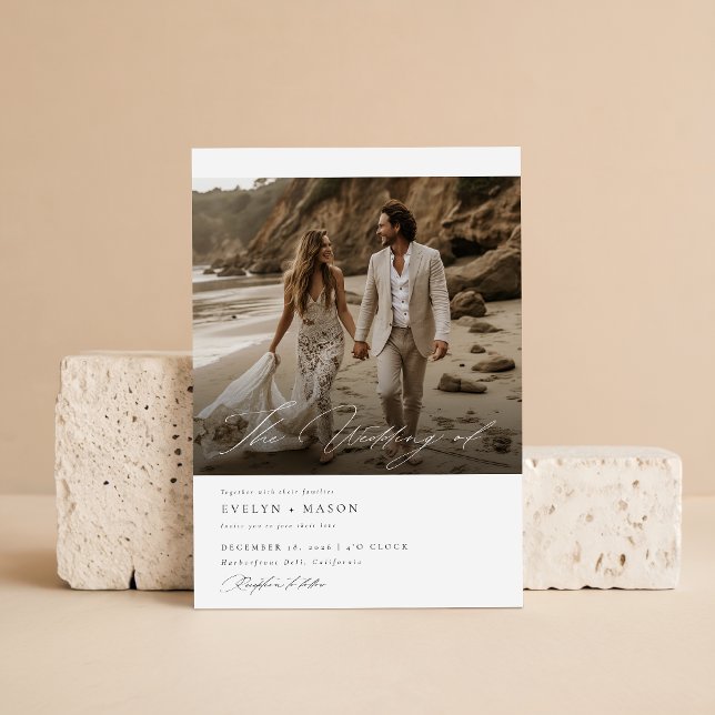 Chic Double Sided Foto Qr Code Hochzeit Einladung (Von Creator hochgeladen)
