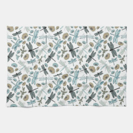 Chic Dragonfly und Blumenmuster Geschirrtuch