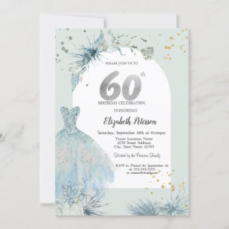 Chic Dress Winter 60. Geburtstag Einladung