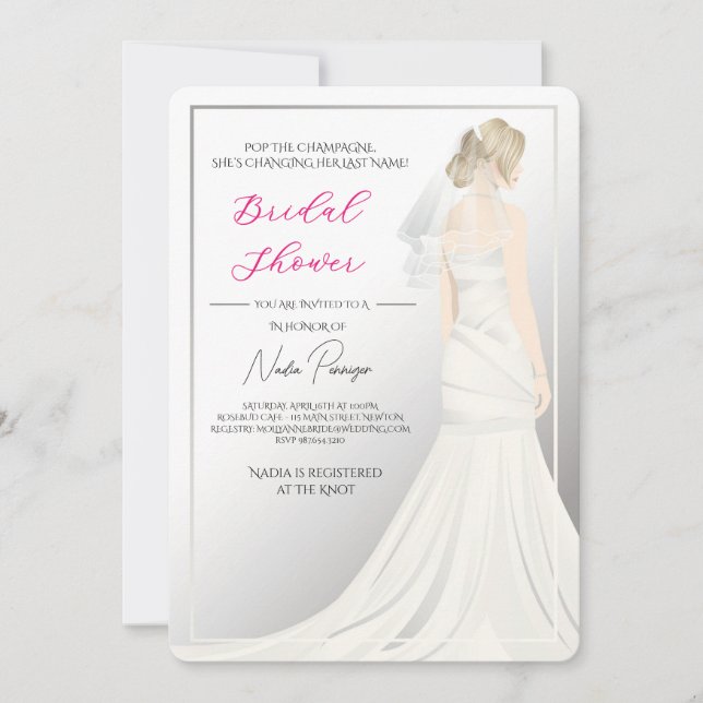 Chic Dressed for the Occasion Bridal Shower Party Einladung (Vorderseite)