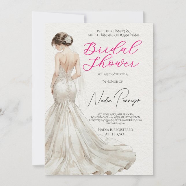 Chic Dressed for the Occasion Bridal Shower Party Einladung (Vorderseite)