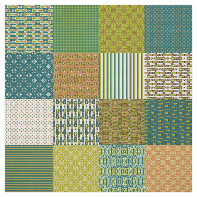 Chic Drums Imitats Patchwork Ethnisches Muster Stoff (Muster)