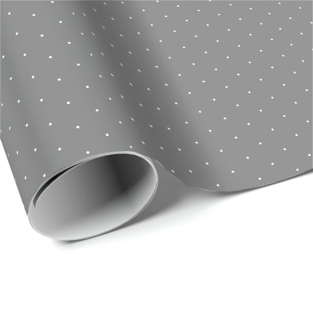 Chic dunkelgraue, winzige Polka-Punkte-Mustergesch Geschenkpapier (Rolleneckpunkt)