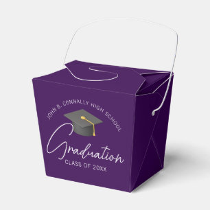 Chic Dunkelviolette Individuelle Abschlussfeier Gl Geschenkschachtel