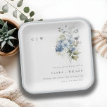 Chic Dusky Blue Watercolor Hütte Blumenzehen Pappteller<br><div class="desc">Dusky Blue Watercolor Hütte Floral Collection.- Eine elegante Schrift Aquarell Illustration von zarten, blauen lila Wiesen Blume, perfekt für Ihre Sommerfrühlings- und Landhochzeit & Party. Es ist sehr einfach, mit Ihren persönlichen Daten zu personalisieren. Wenn Sie ein anderes passendes Produkt oder eine Anpassung benötigen, wenden Sie sich bitte per E-Mail...</div>