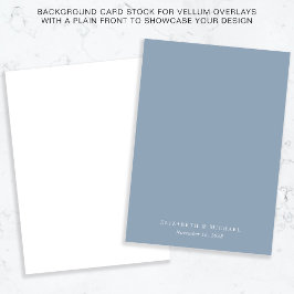 Chic Dusty Blue Background for Vellum Overlay Einladung