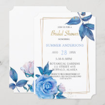 Chic Dusty Blue Blush Gold Rose Brautparty