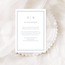 Chic Dusty Blue Border | Hochzeitsgast Details
