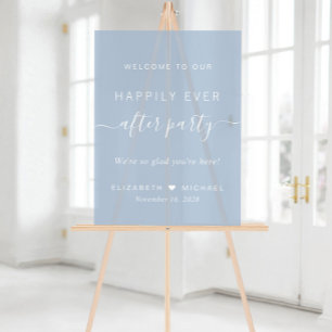 Chic Dusty Blue Hochzeitsempfang Willkommen Acrylschild