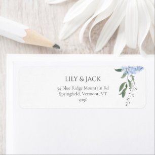 Chic Dusty Blue Hydrangea Rücksendeadresse