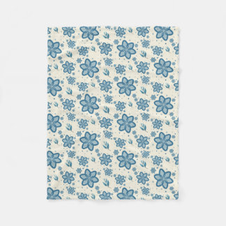 Chic Dusty Blue Jasmine & Botanical Fleece-Decke Fleecedecke