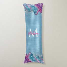 Chic dusty blue lila Tropfen tropfen Monogramm Seitenschläferkissen