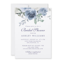 Chic Dusty Blue Rose Navy Blue Brautparty