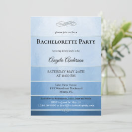 Chic Dusty Blue Striped Bachelorette Einladung