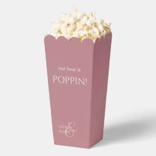 Chic Dusty PInk Couple Monogram Popcorn Geschenkschachtel