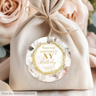Chic Dusty Pink Gold Geburtstag Danke Tags Geschenkanhänger