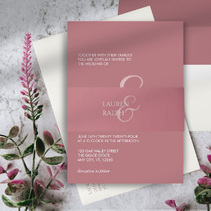 Chic Dusty Pink & Ivory Minimalistische Script Wed Einladungsbanderole