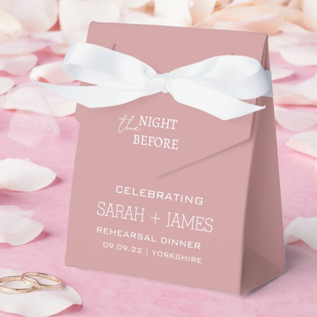 Chic Dusty Pink The Night Before Probe Dinner Geschenkschachtel (Hochzeit)