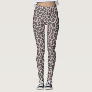 Chic Dusty Rosa Leopard Druckmuster Leggings